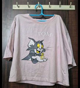 Cute Tom and Jerry Pink T-Shirt
