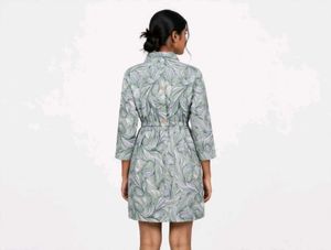 Stylish Printed Button-Up Mini Dress