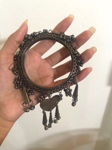 Bohemian Oxidized Silver Bangle