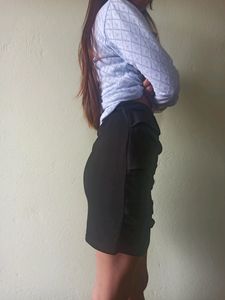 Black mini skirt