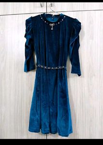 Teal Velvet Birthday Dress(NEW)