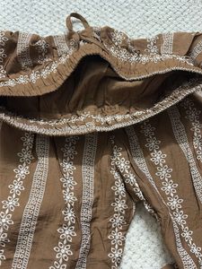 Ethnic Brown Embroidere co-ord set