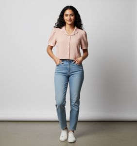 Chic Textured Cropped Blouse