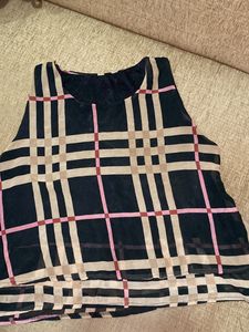 Sleeveless Stripes Crop Top