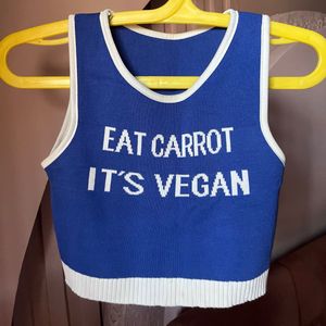 Blue Vegan Crop Top