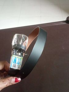 Classic Black Leather Belt with Silver Buckle