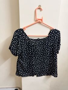 Polka Dot Short Sleeve Top