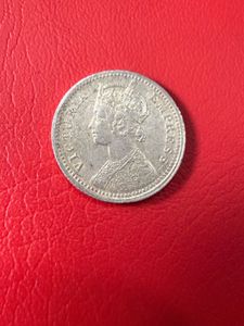 1/4 silver rupee 1891 queen Victoria rare