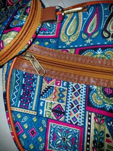 Vibrant Boho Print Sling Bag with Pouch