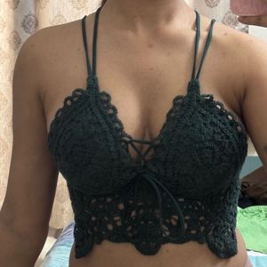 Boho Crochet Halter Bralette Top