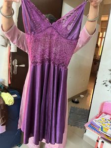 Purple Lace Trim Nightyy