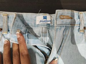 Light Wash Ripped Denim Shorts