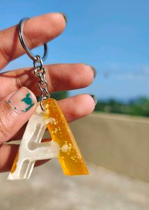 Personalized Resin Alphabet Keychain