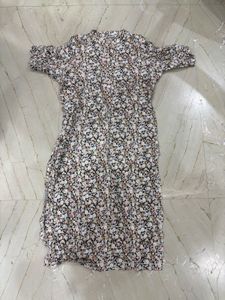 Floral Print Midi Shirt Dress