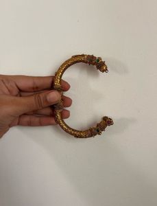 COMBO:Elegant Gold Bangles with Red &amp; Green Stones