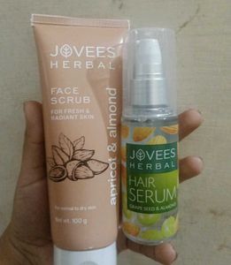 Combo of hair serum & face scrub Jovees herbal