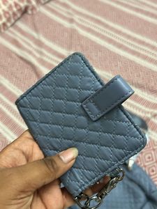Quilted Blue Backpack