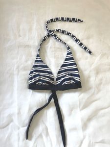 Navy Striped Bikini Top