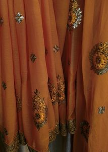 BEAUTIFUL SAREE WITH FALL AND BLOUSE