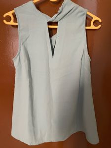 Sleeveless Blue Top