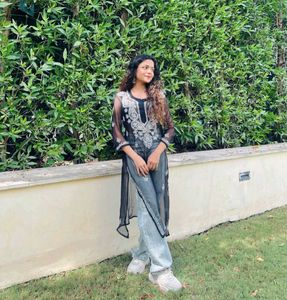 Elegant Black Embroidered Kurta Set