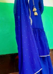 Royal Blue Embellished Anarkali Suit