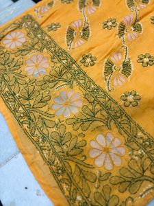 Vibrant Yellow Floral Kurti salwar and dupatta