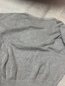 Grey Heart Knit Sweater