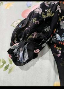 Blue flower print dress