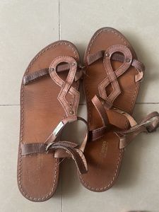 Brown Leather Strappy Sandals