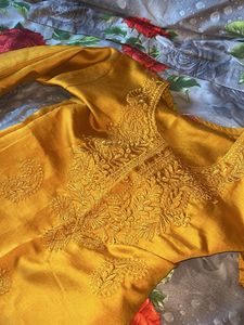 Yellow Embroidered Kurta