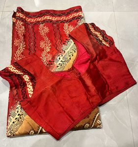 Aari work Pure Silk saree.