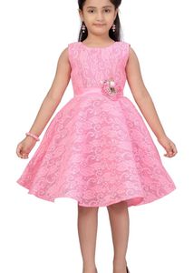 Aarika Pink Lace Fit &amp; Flare Dress