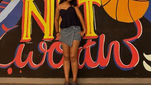 Stylish Navy Blue Peplum Top