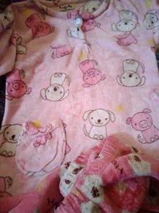Adorable Pink Plush Pajama Set