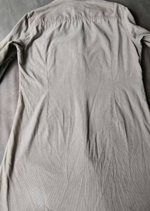 velvet Classic Beige Longline Shirt