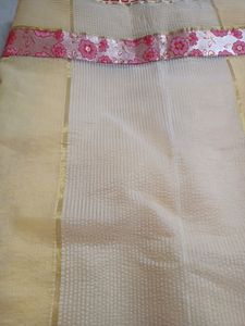 Red And Cream Saree