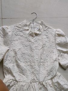 cheongsam white puff sleeve dress