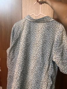Leopard Print Button-Up Shirt