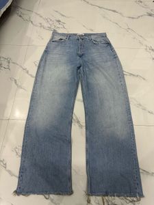 ZARA Light Wash Wide Leg Jeans