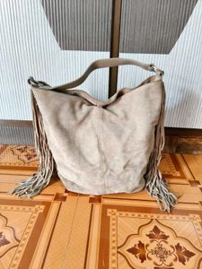 Stylish Suede Fringe Hobo Bag