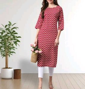 Stylish Red & White Kurta
