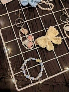 Handmade Crochet Bow Keychain