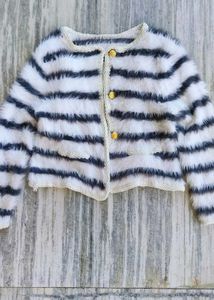 Striped Faux Fur Jacket