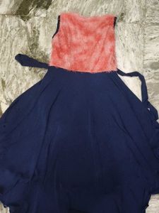 Chic Faux Fur Trimmed Maxi Dress