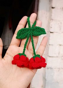 Crochet Cherry Hair Clip you can use it m