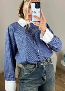 Sale !! Checkered Blue Chic Shirt