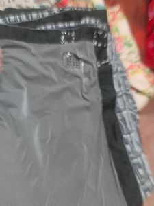 Stylish Grey &amp; Black Saree