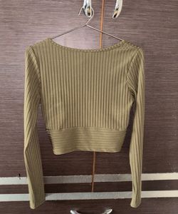 Ribbed Wrap Crop Top