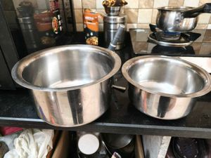 Stainless Steel Cooking Pots 3 ltr nd 1.5 lt